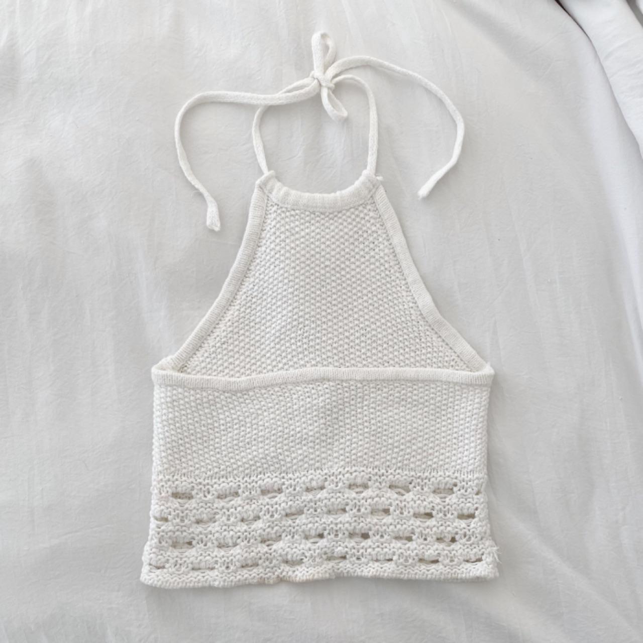 Moda Int’l Vintage 90s Crochet Knit Halter Top Size XS