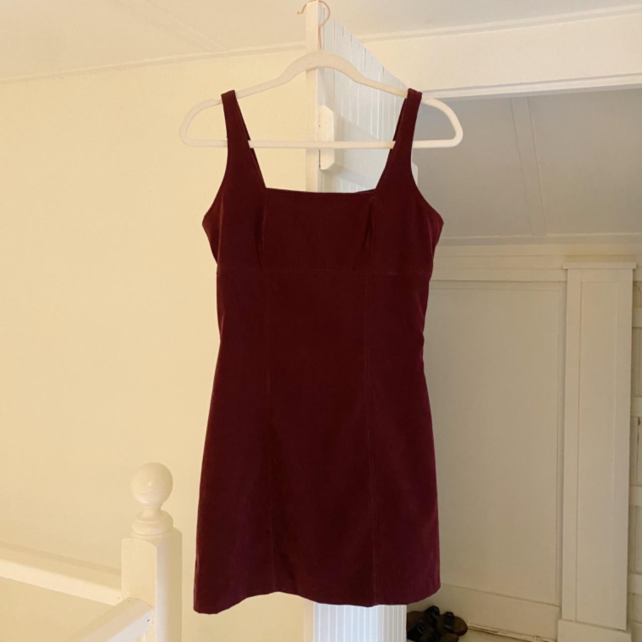 Iz Byer California Vintage Y2K Burgundy Velvet Mini Dress Size 7