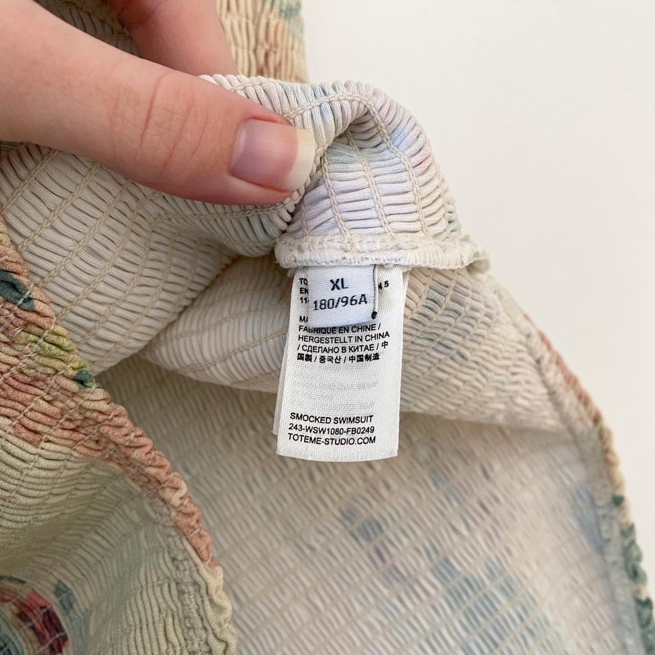 Toteme One Piece Smocked Swimsuit in Washed Floral Size XL