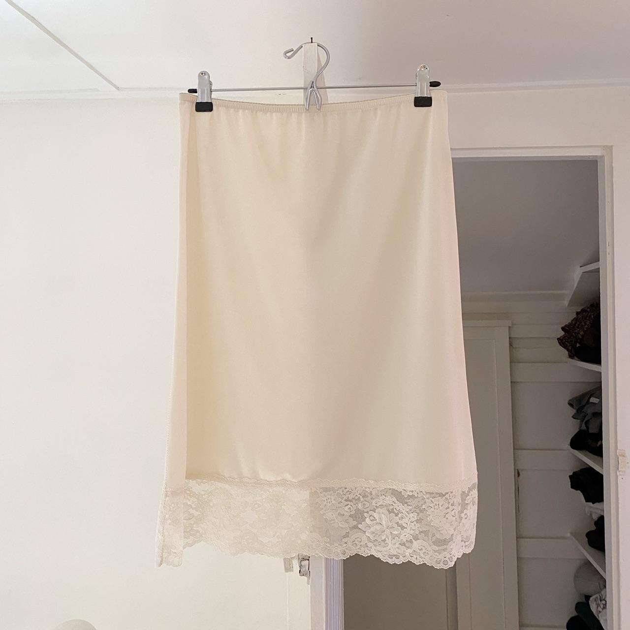 Vintage Lace Trim Slip Skirt Size M