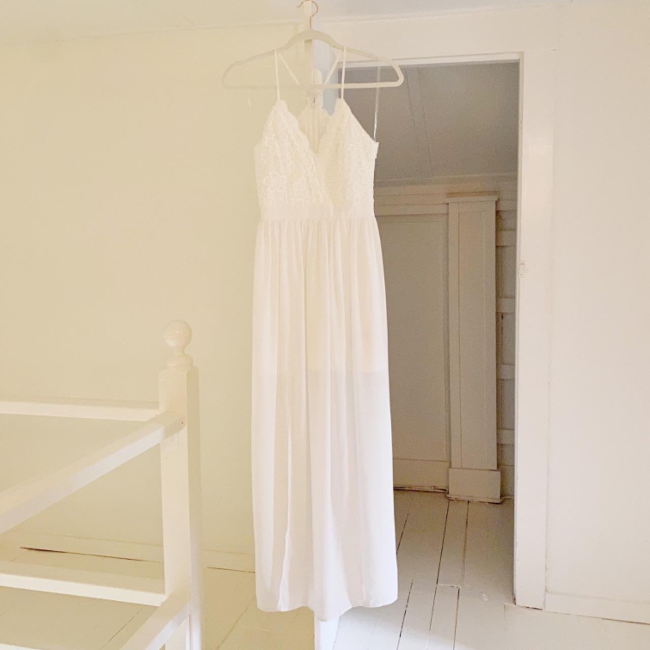 No Boundaries Crochet Trim Sheer Maxi Dress Size S