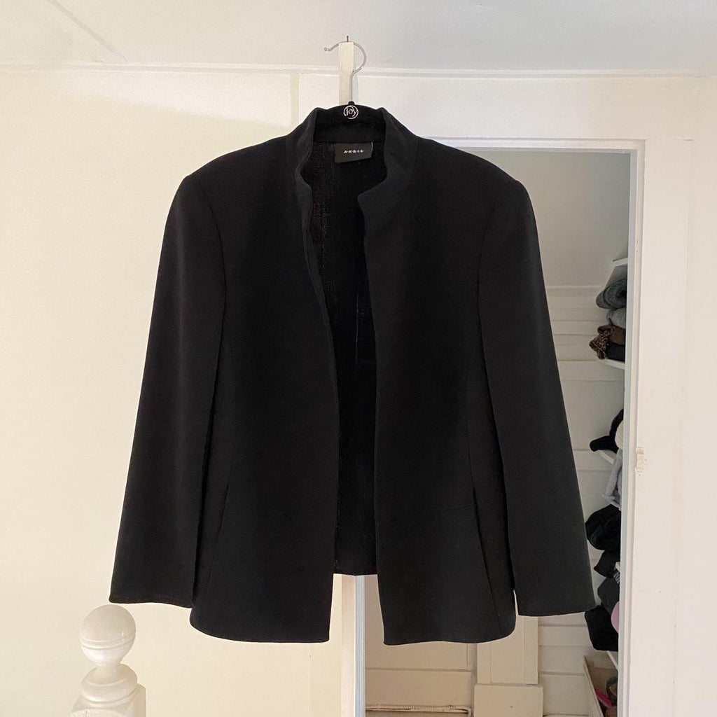 Akris Vintage Y2K Wool Open Front Blazer Size 14