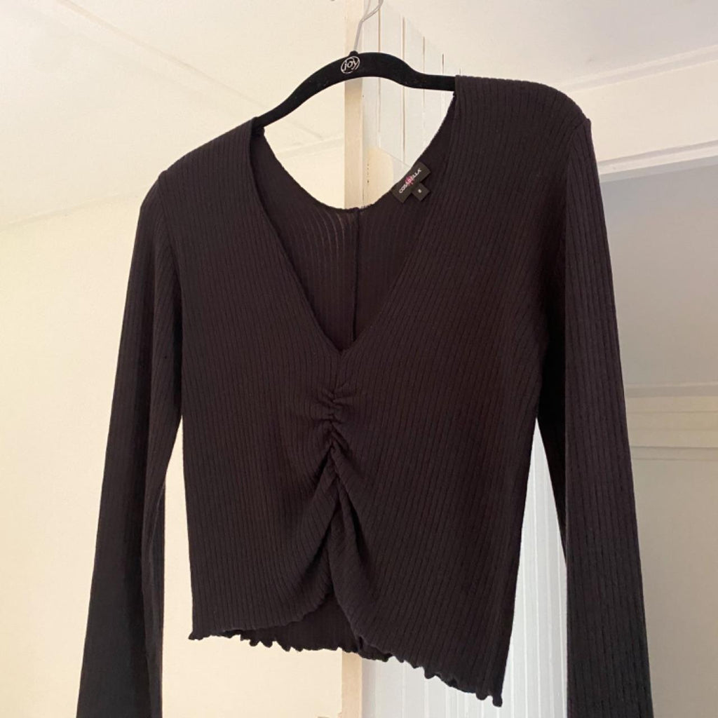 Cosabella Molly Modal Rib Knit Pajama Set in Black Size S