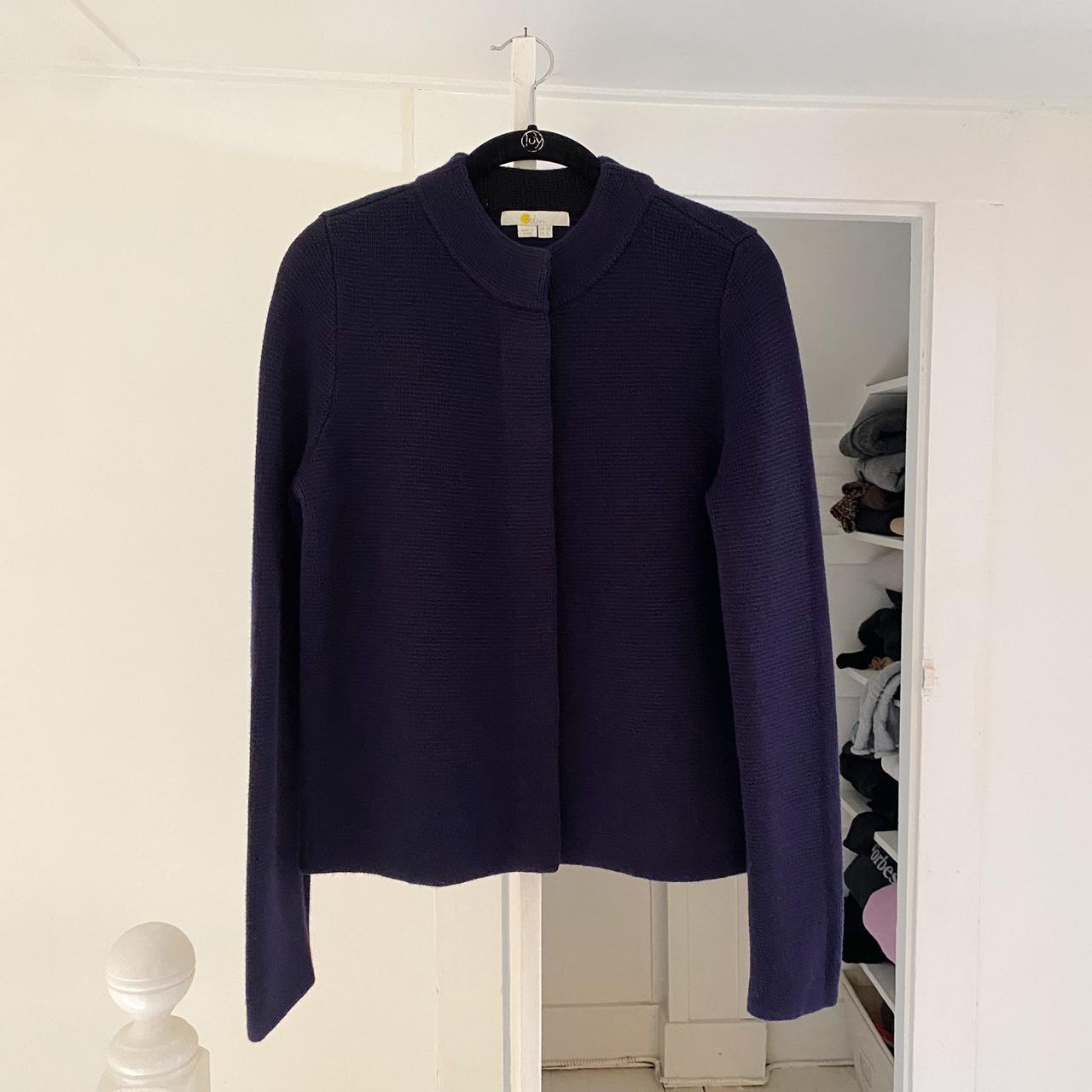 Boden Claudia Cotton Wool Cropped Cardigan in Navy Size 6