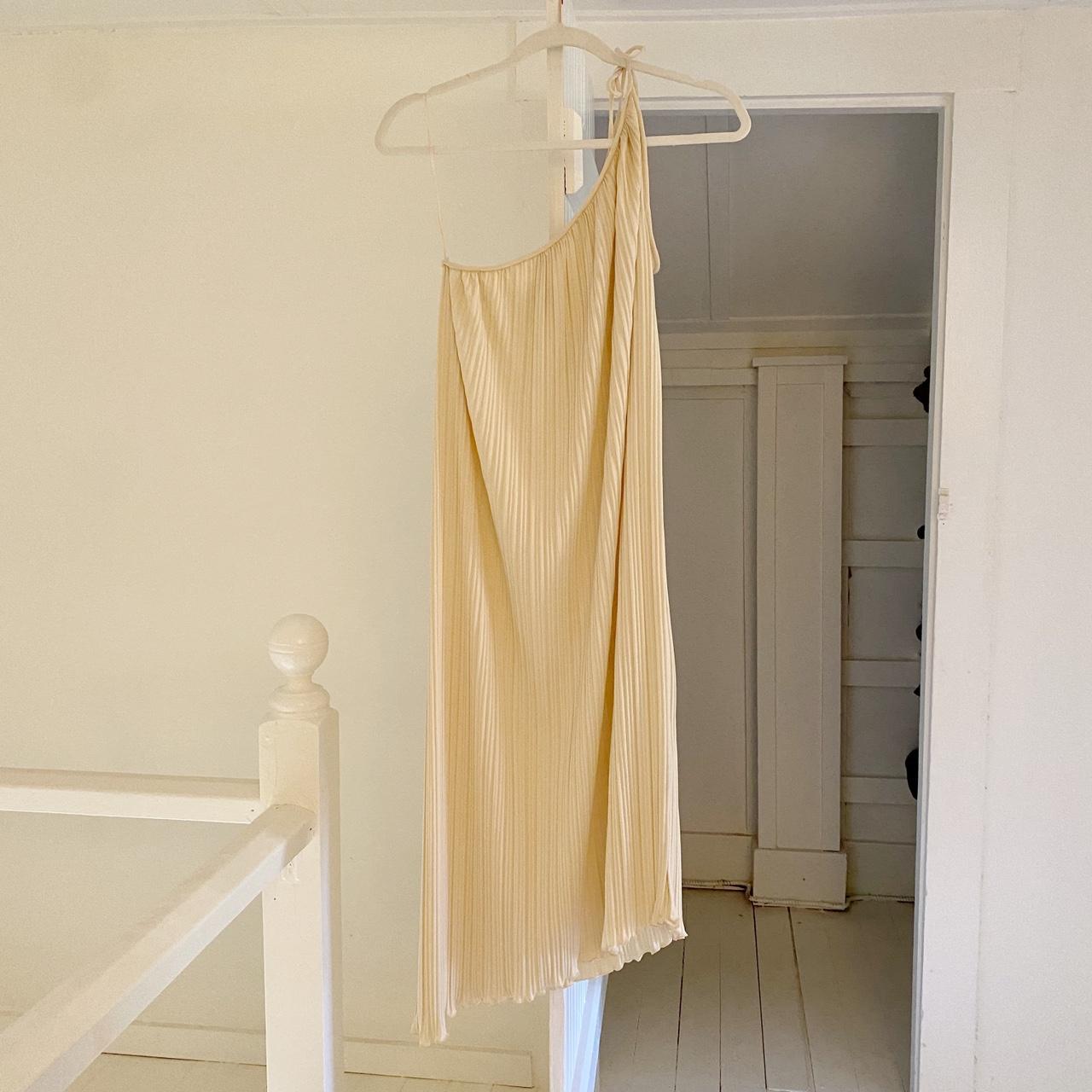 Joy Stevens Vintage 80s Pleated Asymmetric One Shoulder Midi Dress Size 5/6