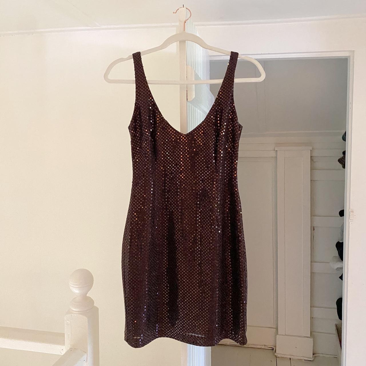 Hugo Buscati Collection Vintage 90s Metallic Sequin Mini Dress Size 2