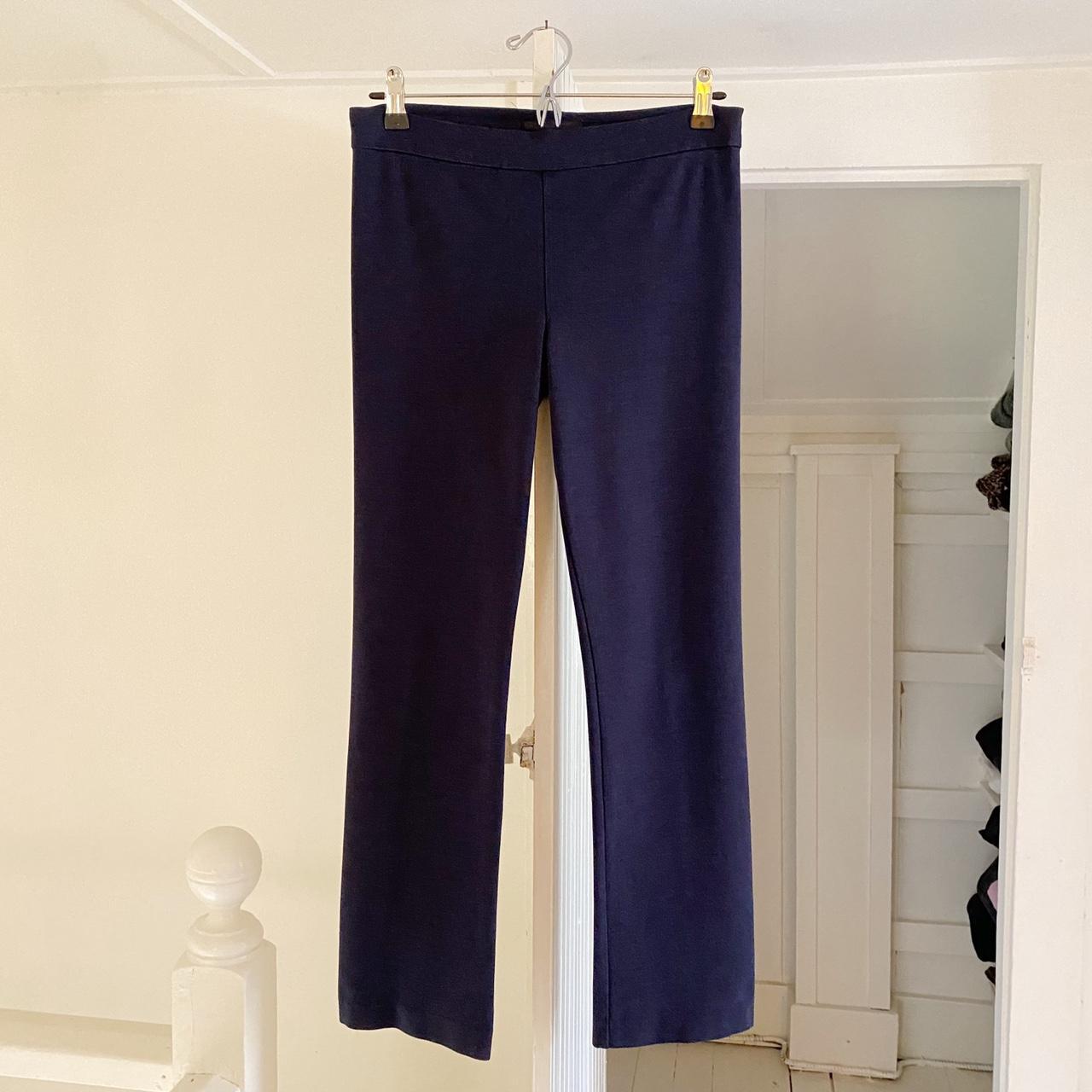 The Row Navy Knit Boot Cut Pull-On Trouser Pants Size S