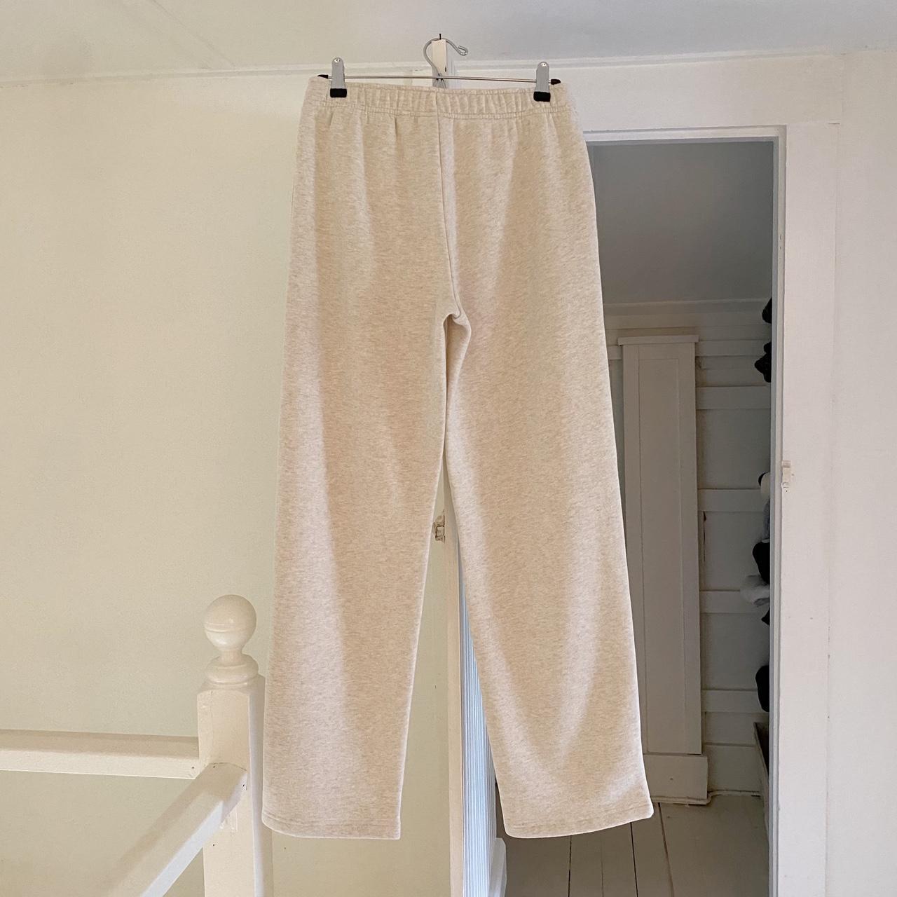 Aritzia Cozy SweatFleece Mega Straight Sweatpant in Heather Light Oatmeal NWT S