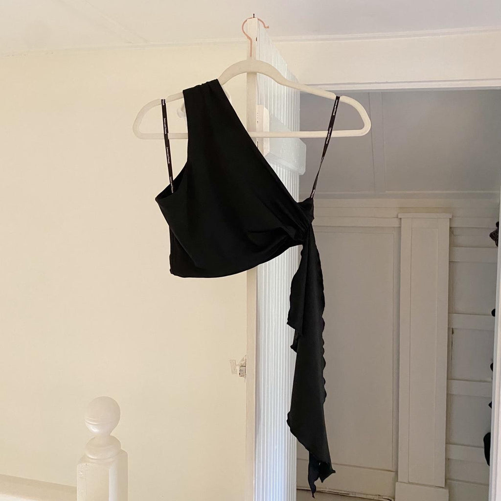 Lovers and Friends Cordelia Rosette One Shoulder Top Black & White Size XS