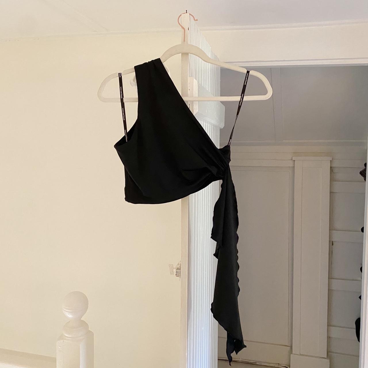 Lovers and Friends Cordelia Rosette One Shoulder Top Black & White Size XS