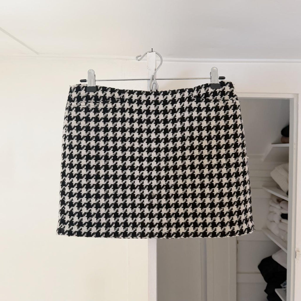 Gap Vintage Y2K Houndstooth Wool Knit Mini Skirt Size 1