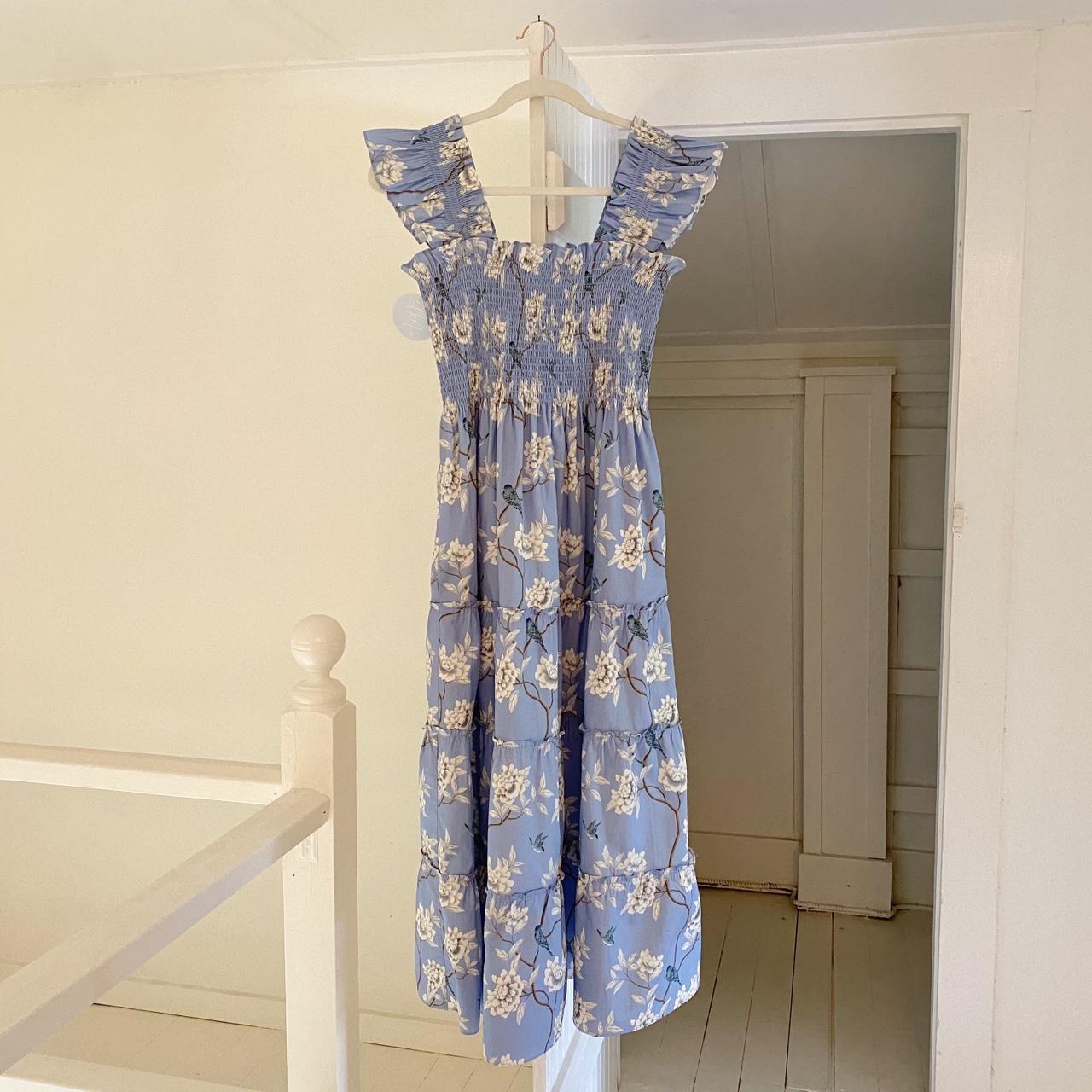 Hill House Home The Ellie Midi Nap Dress Diane Hill Blue Chinoiserie NWT M