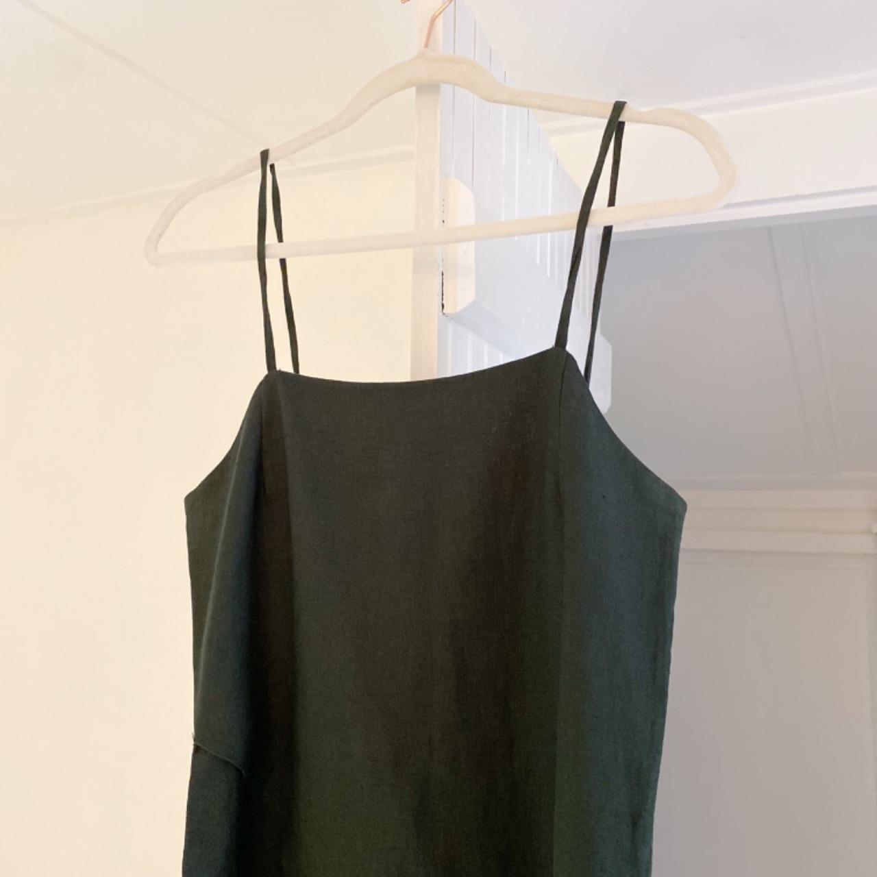 SIR The Label Rosa Linen Asymmetric Midi Dress in Forest Size 1