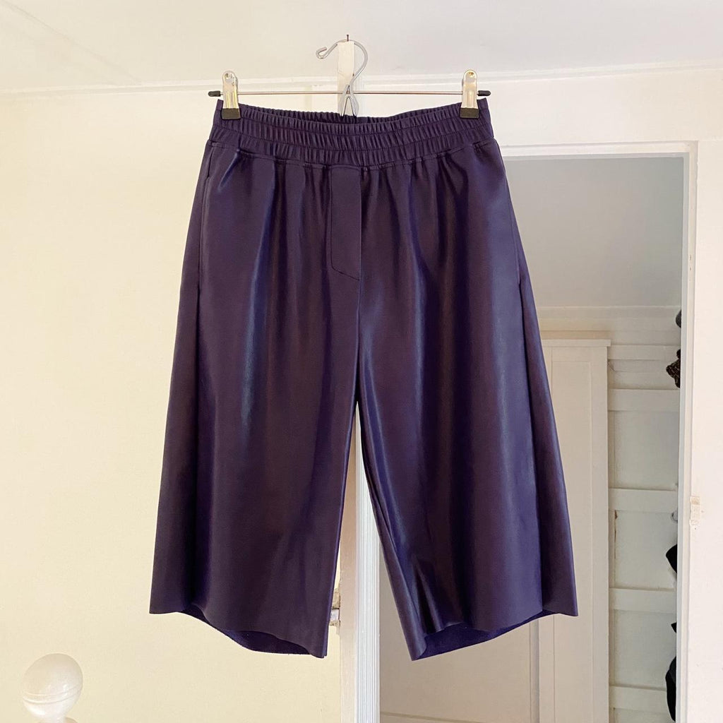 Angela Mele Milano Vegan Leather Bermuda Shorts NWT Size M