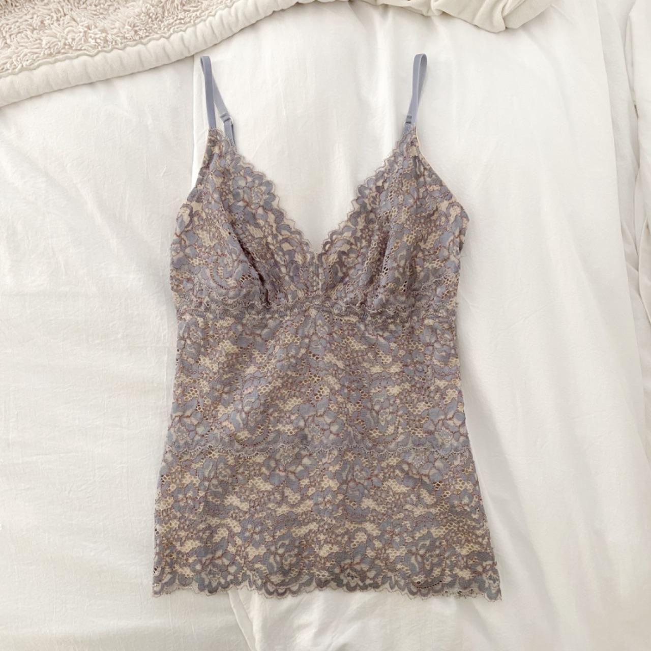 Cosabella Pret A Porter Lace V Neck Camisole in Incenso/Stone Size M