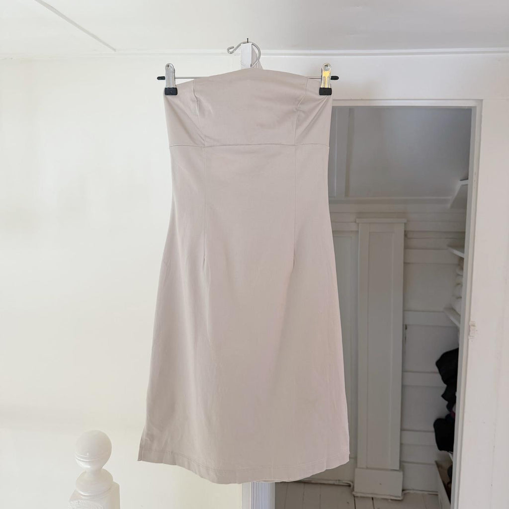 Up Front Vintage Y2K Twill Tie Back Strapless Mini Pencil Dress Size 9