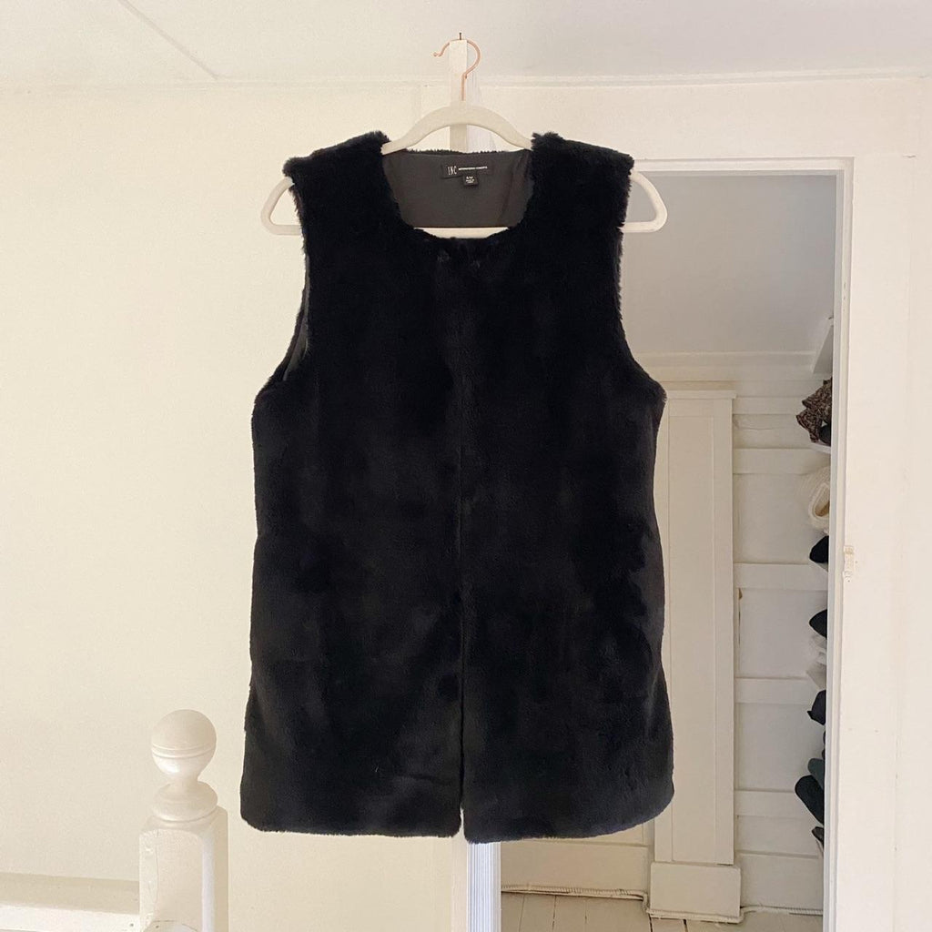 INC International Concepts Faux Fur Vest Size S/M