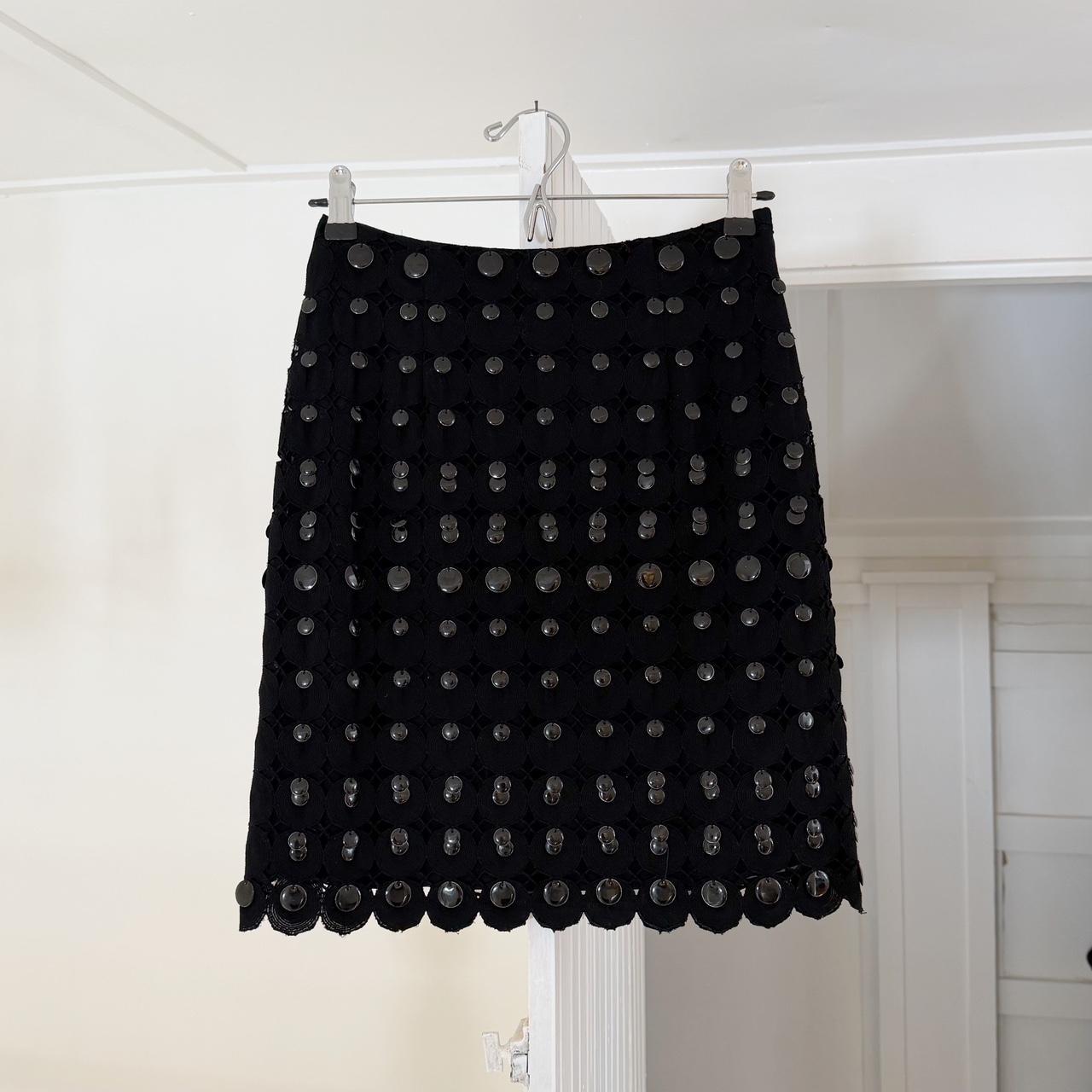 Couture Couture Los Angeles Vintage Y2K Beaded Crochet Mini Pencil Skirt Size 38