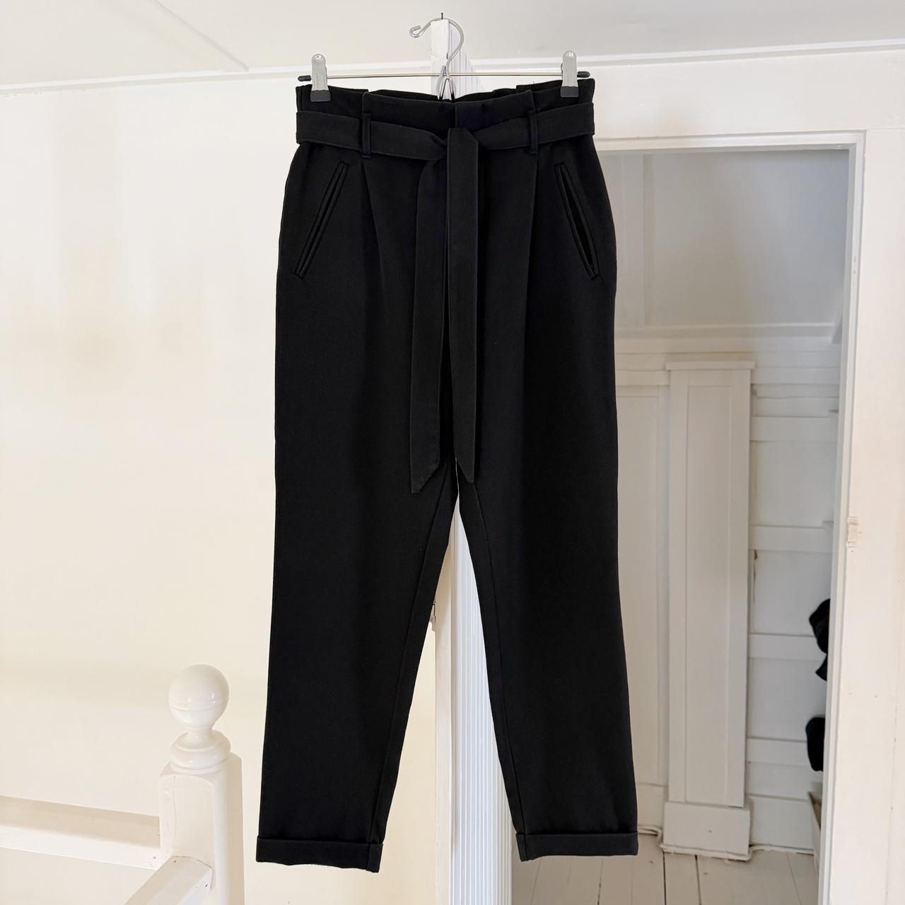 Zara Tie Waist High Rise Paperbag Trousers Size XS