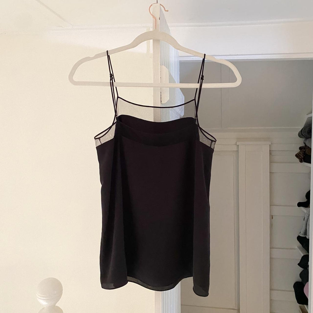 Babaton / Aritzia Sheer Mesh Trim Camisole Top Size XS