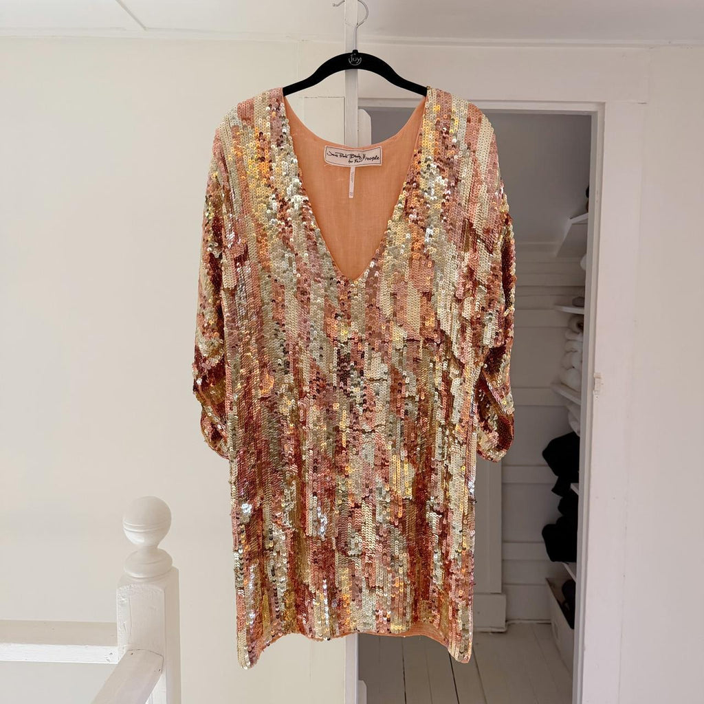 Jen’s Pirate Booty Boombox Sequin Mini Dress in Checkered Sunset Size XS/S