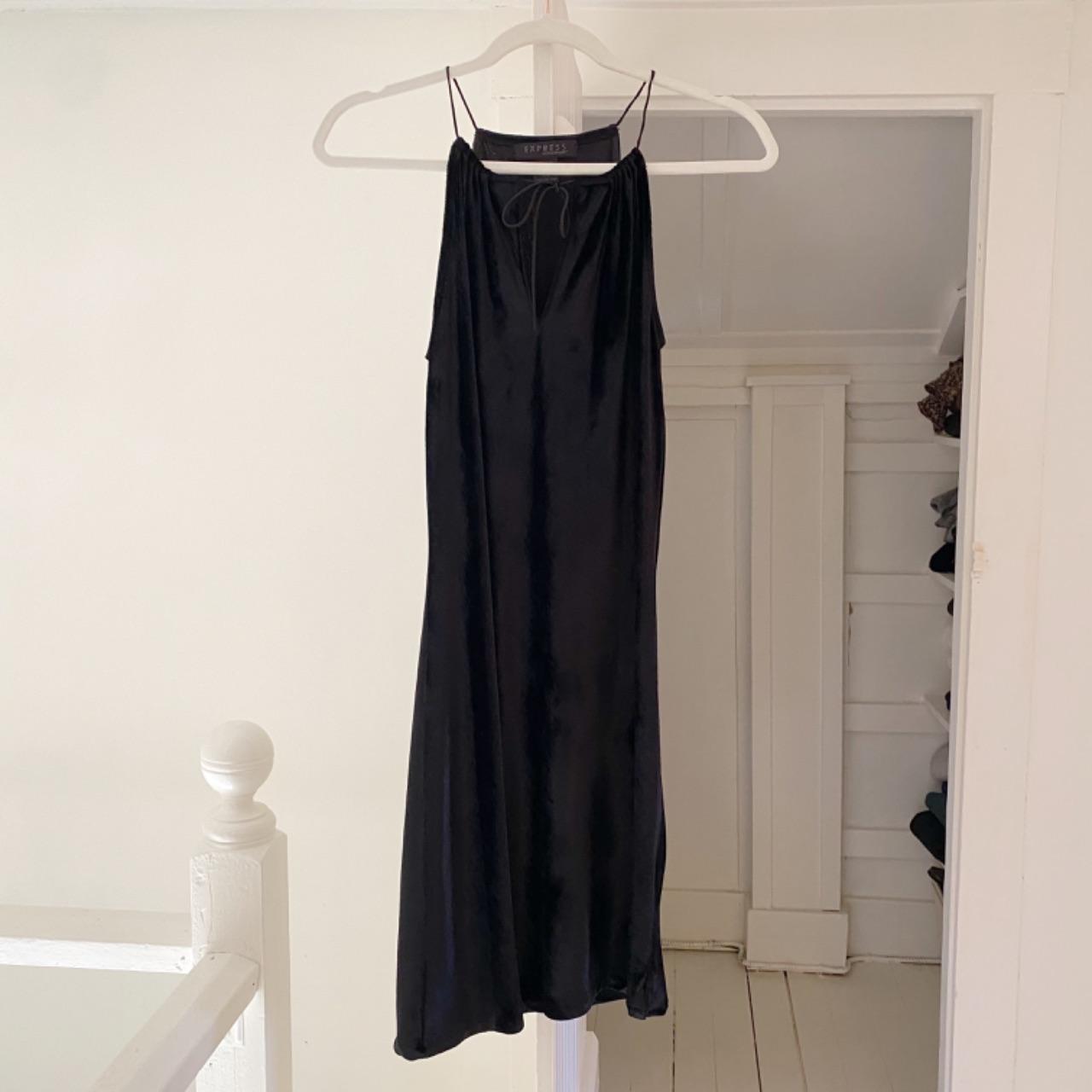 Express World Brand Vintage 90s Velvet Halter Neck Mini Dress Size 5/6