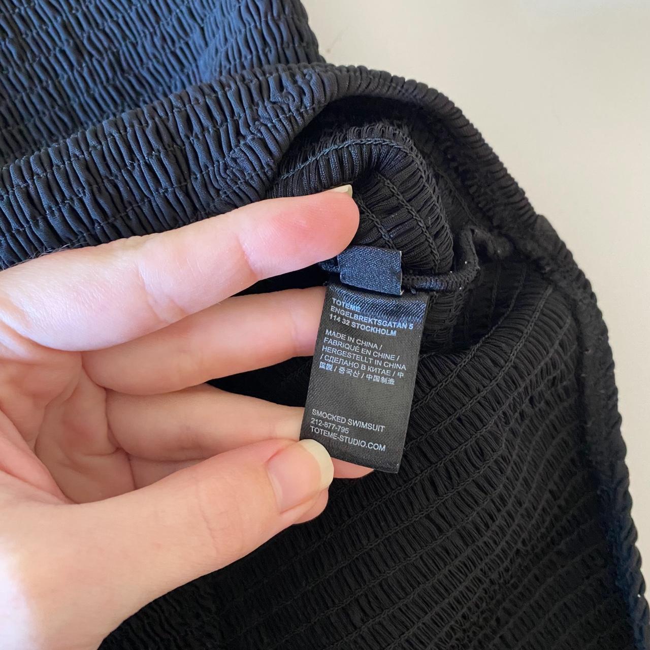 Toteme One Piece Smocked Swimsuit in Black Size XL