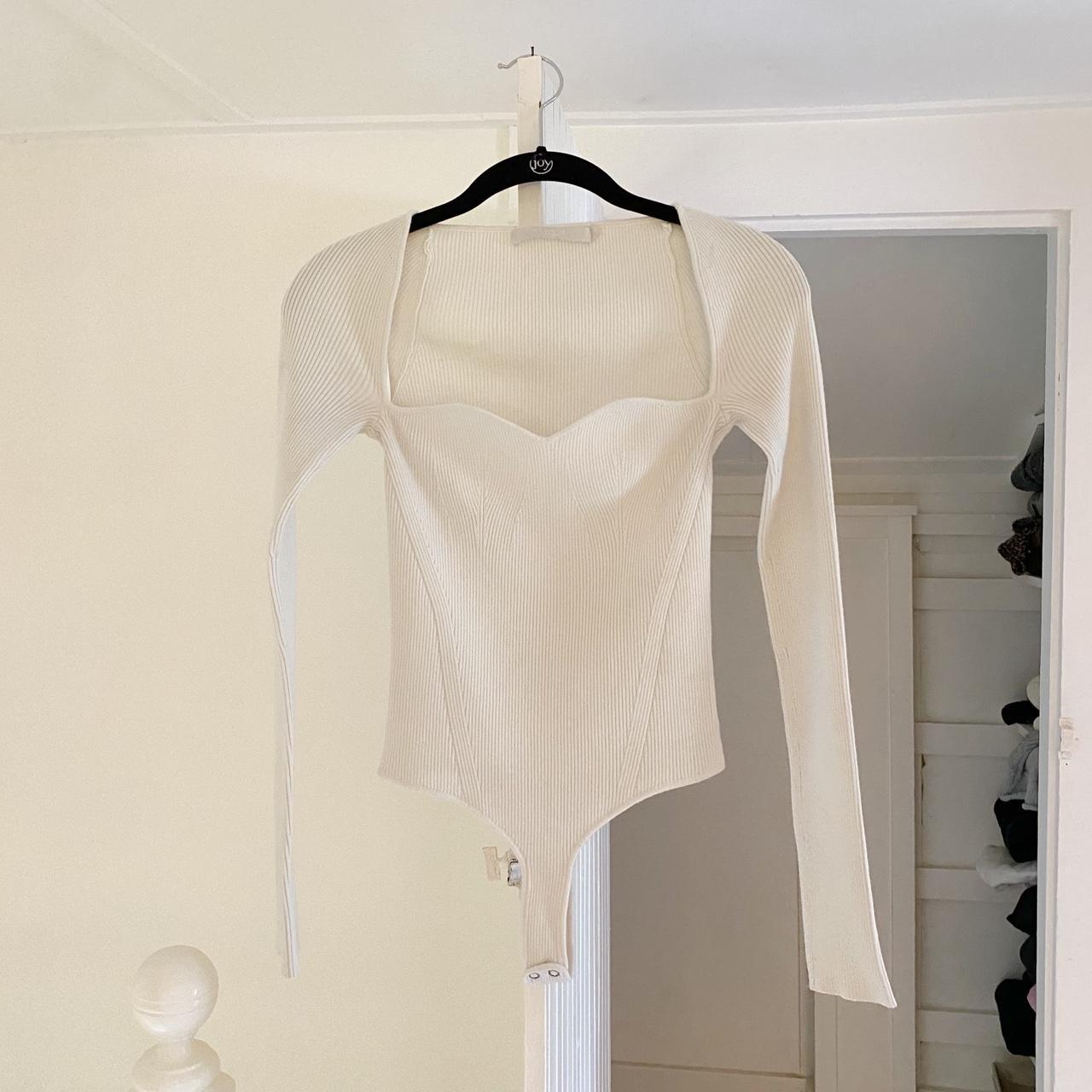 One Grey Day Seville Sweetheart Neck Knit Bodysuit Size S