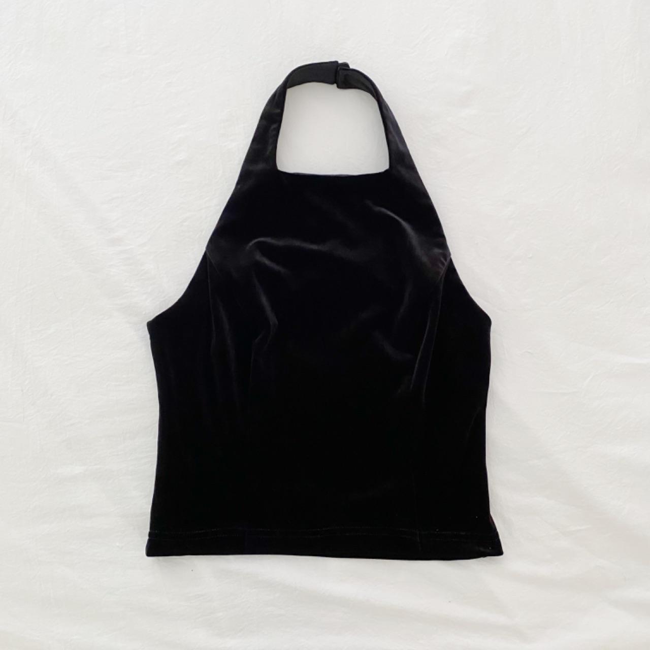 Be Smart Vintage Y2K Velvet High Neck Halter Top Size 5/6