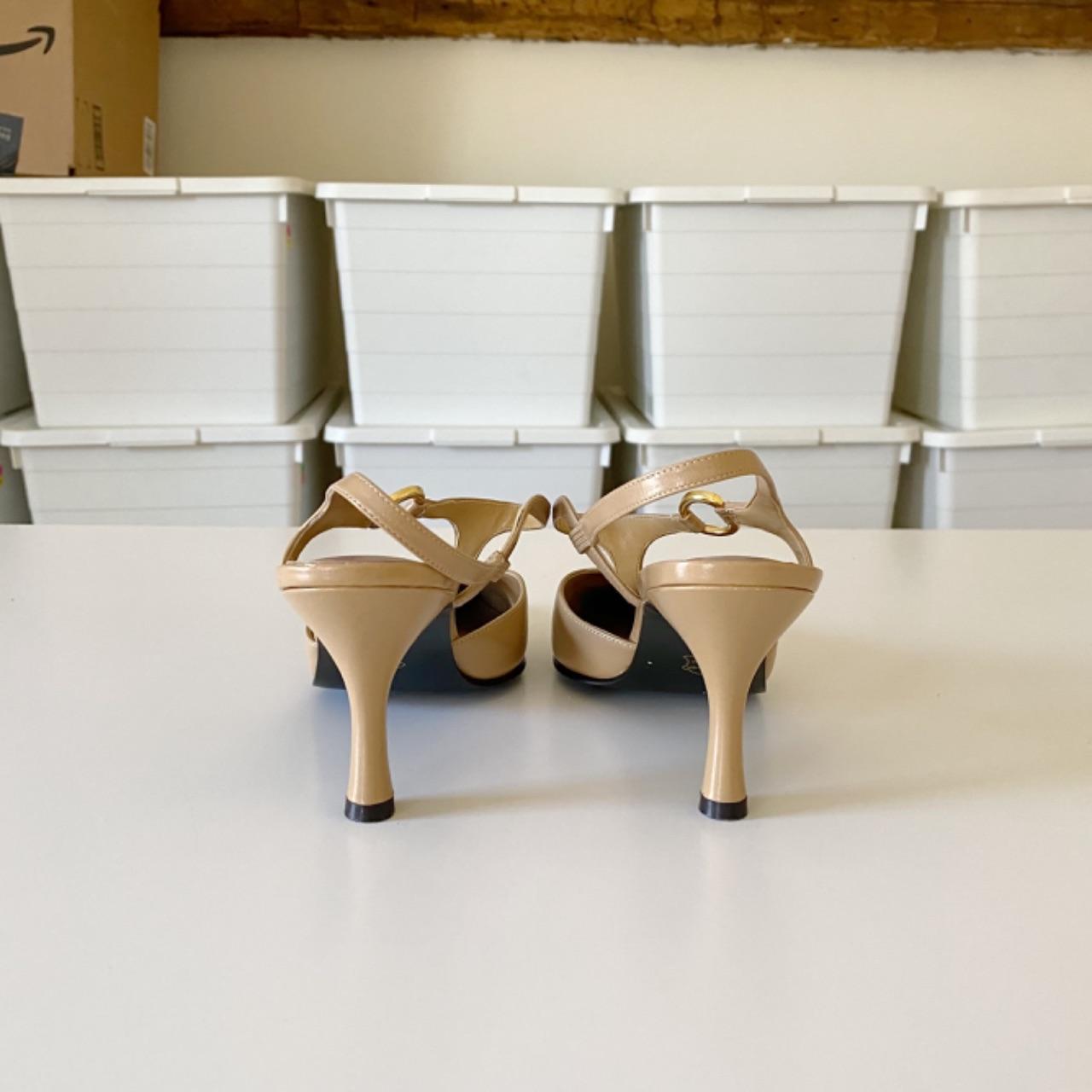 Impo Vibrant Leather T-Strap Pointed Toe Slingback Heels Size 7