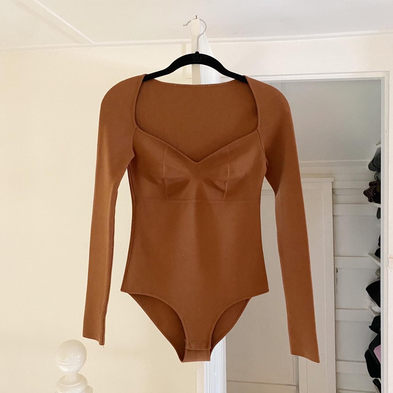 Zeynep Arcay Princess Knit Bodysuit in Brown Size 2