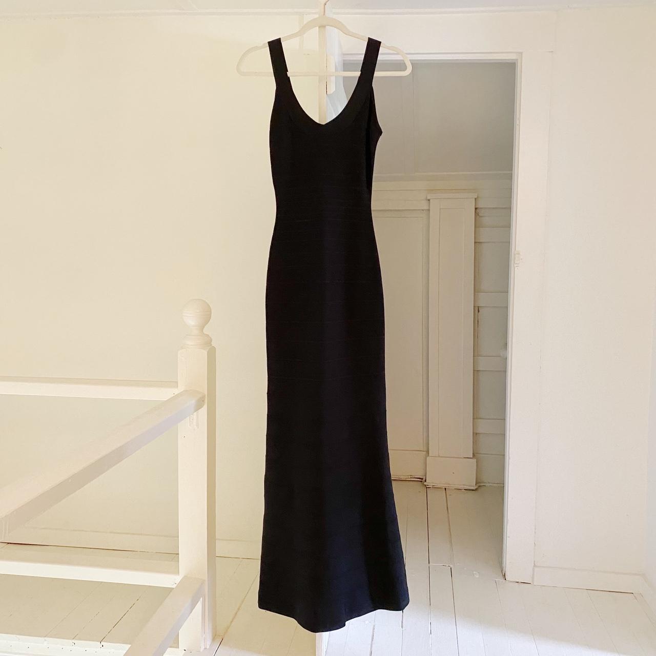 Herve Leger Scoop Neck Bandage Mermaid Gown in Black Size XS