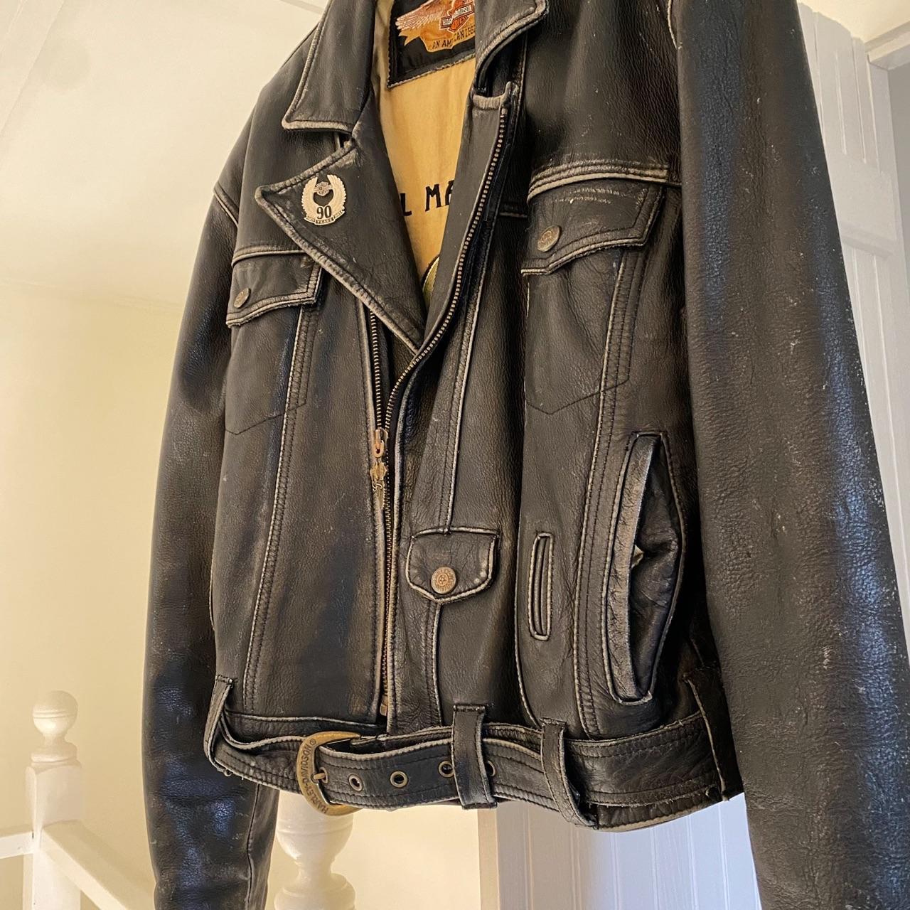 Harley Davidson Metal Masterpieces Vintage 90s Leather Riding Jacket Size M