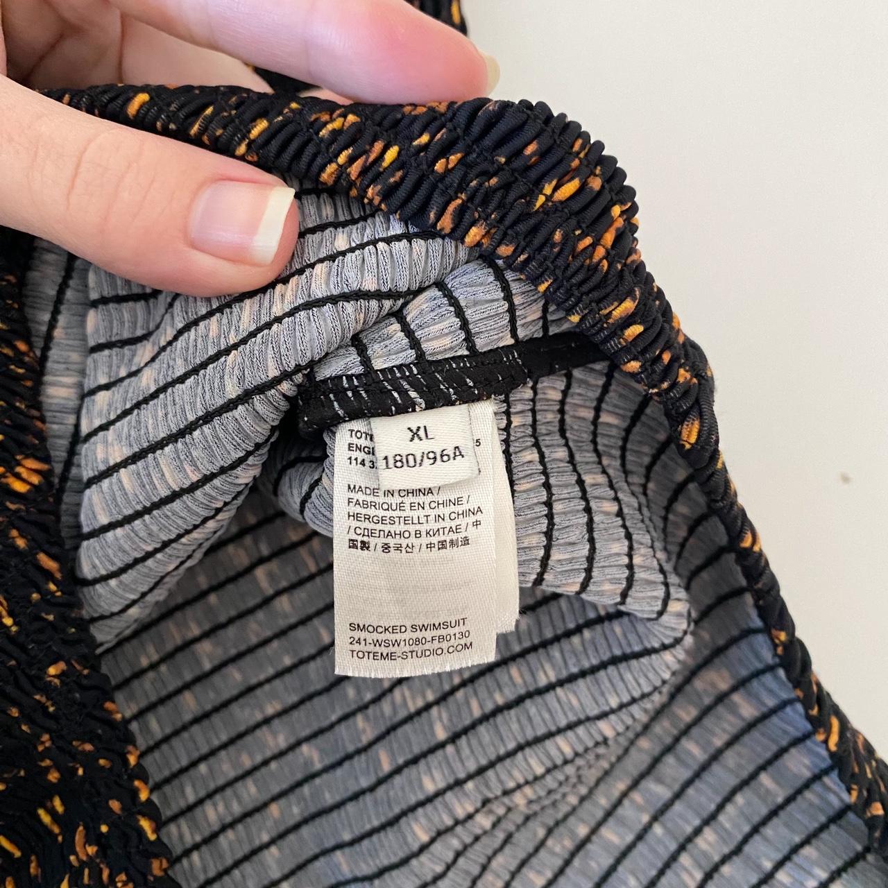 Toteme One Piece Smocked Swimsuit in Tortoise Size XL