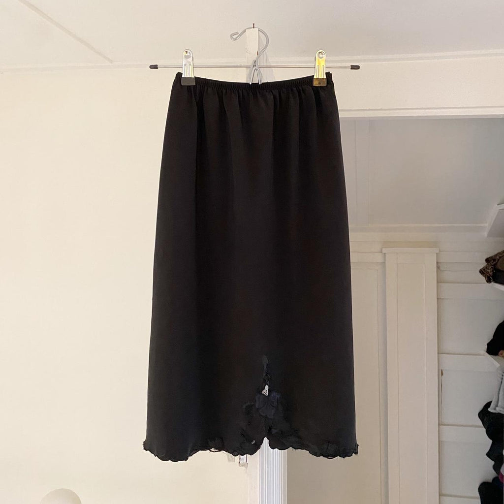 Sara Beth Vintage 80s Satin Midi Slip Skirt Size S