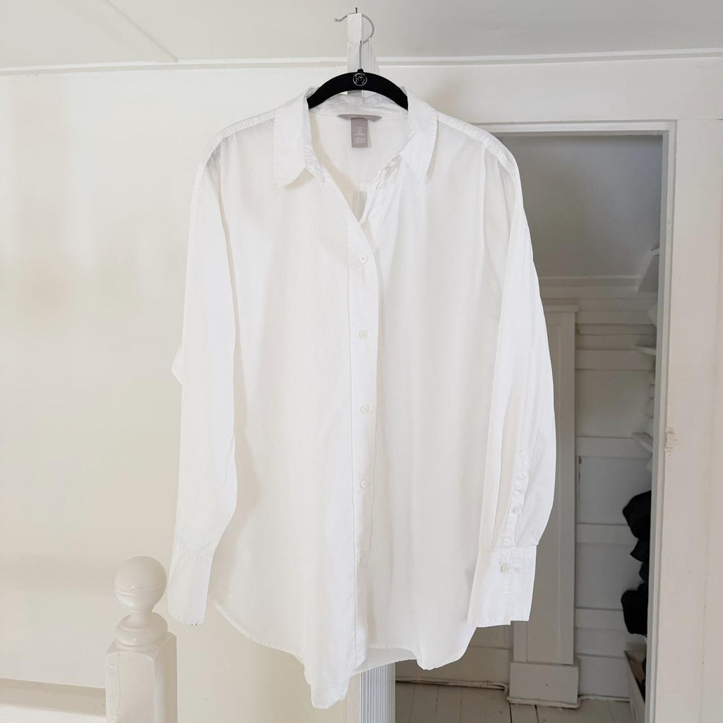 H&M Cotton Poplin Oversized Button Down Shirt Size M