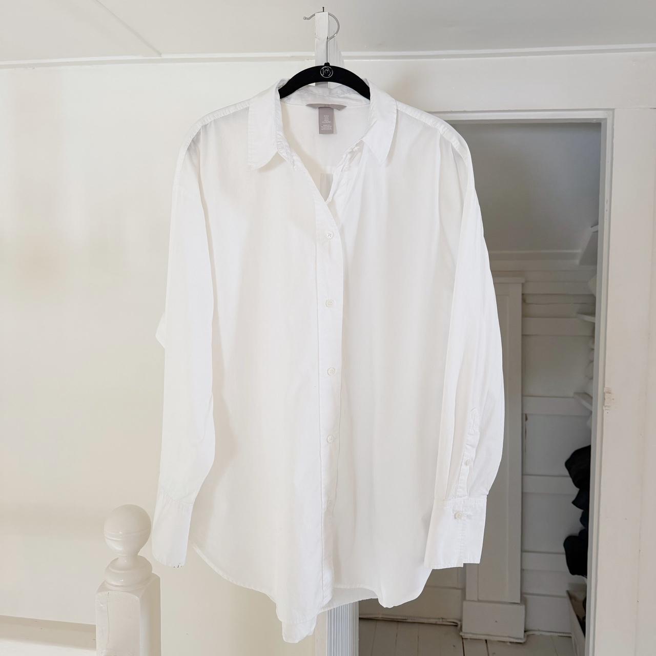 H&M Cotton Poplin Oversized Button Down Shirt Size M