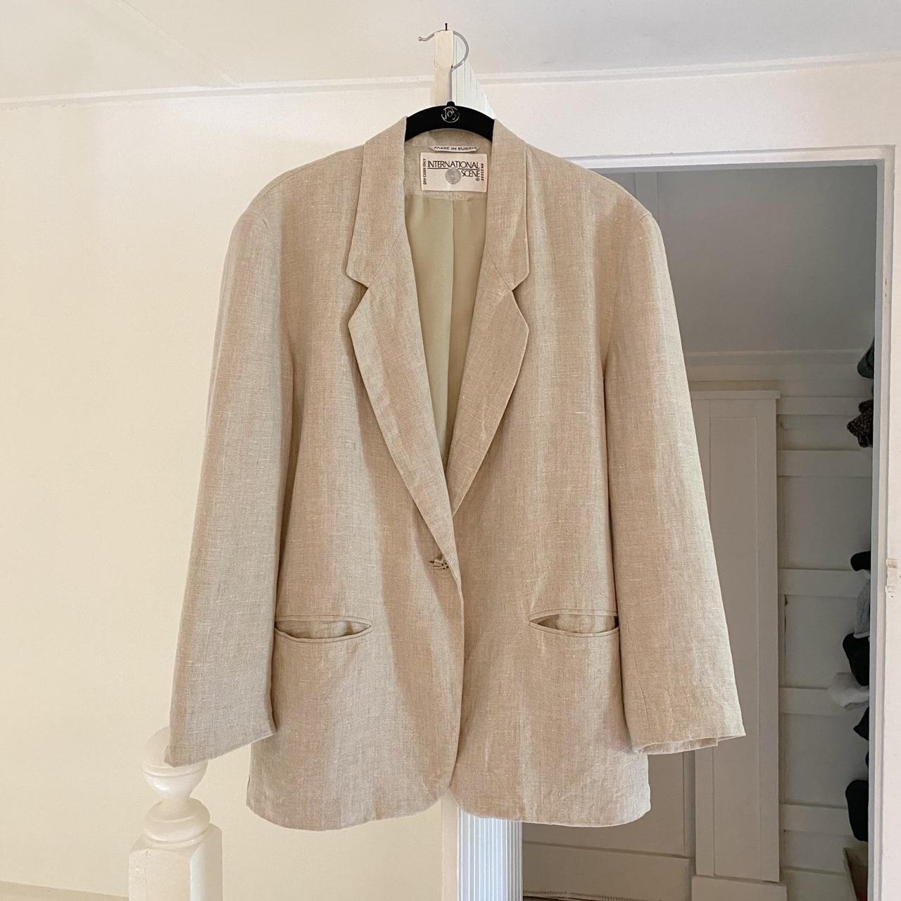 International Scene Vintage 90s Linen Blazer Jacket Size 7/8