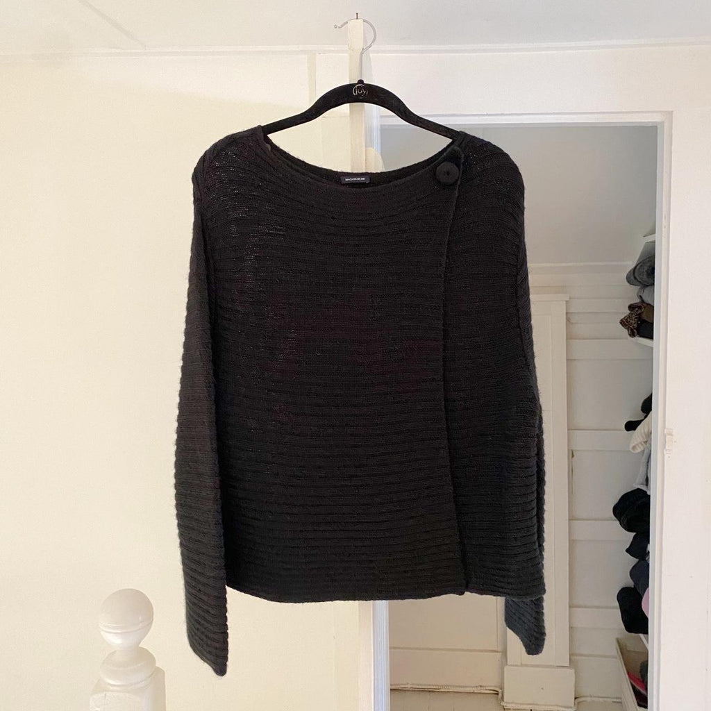 Magaschoni Wool Knit Poncho Cardigan Sweater Size M