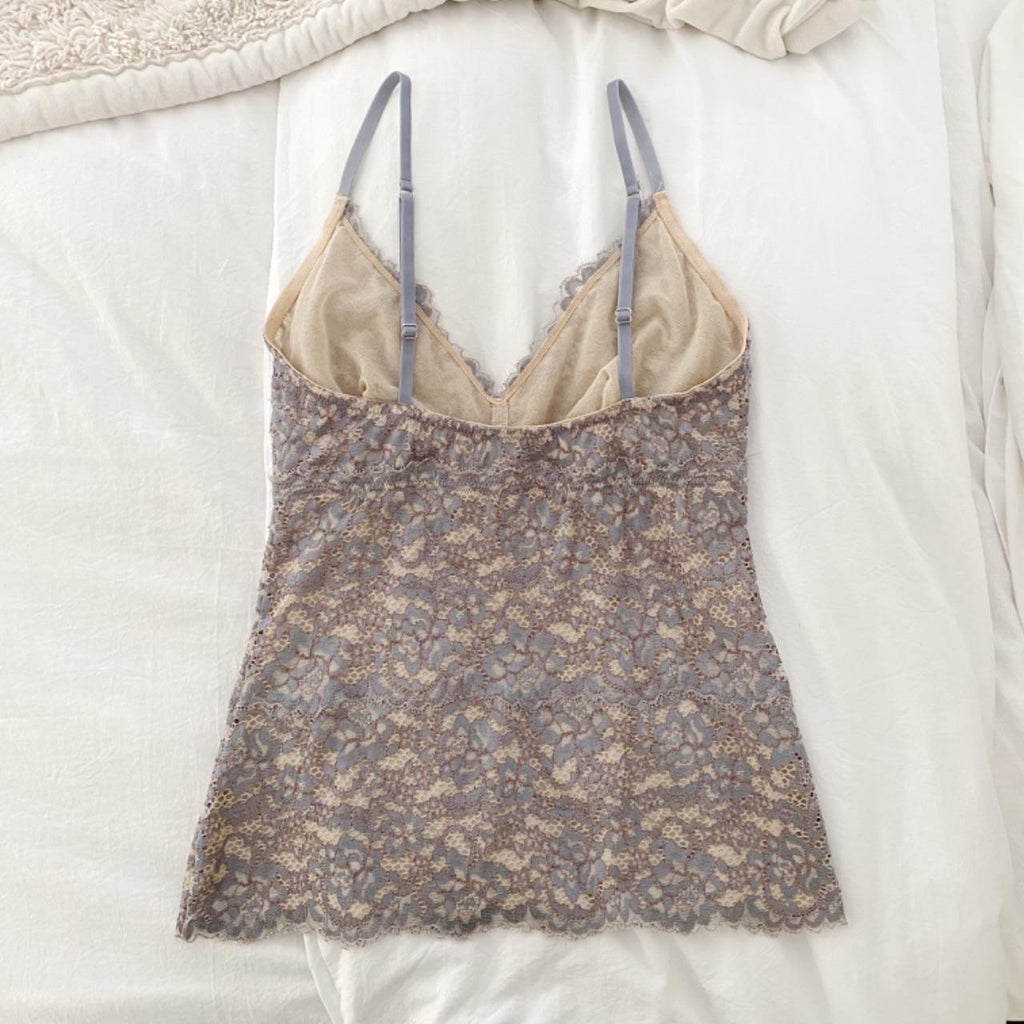 Cosabella Pret A Porter Lace V Neck Camisole in Incenso/Stone Size M