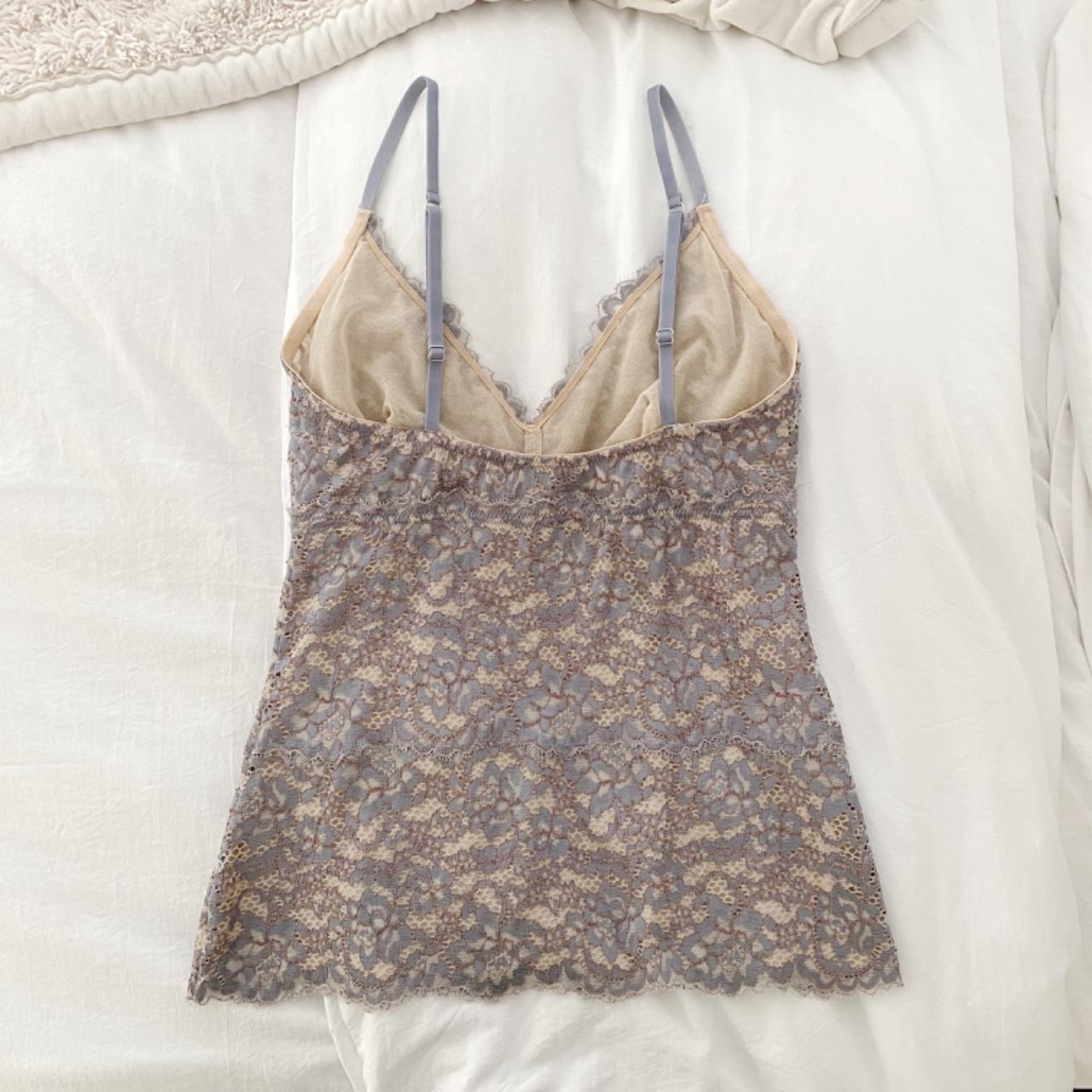 Cosabella Pret A Porter Lace V Neck Camisole in Incenso/Stone Size M