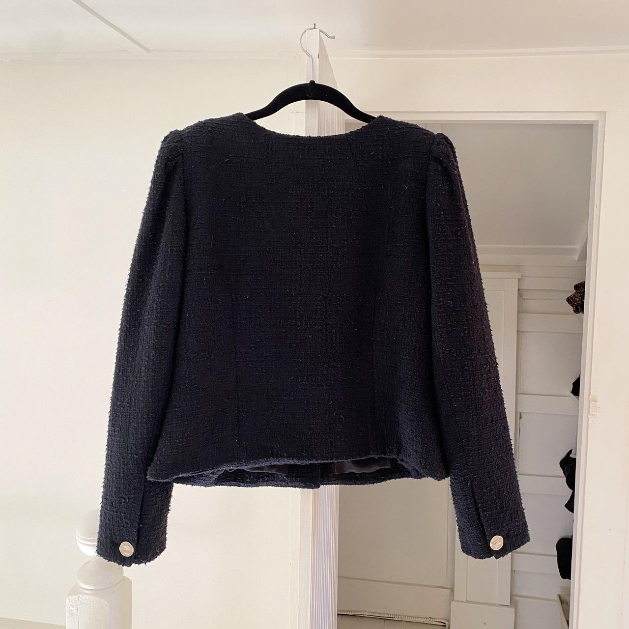 Something Navy Tweed Crop Blazer Size L