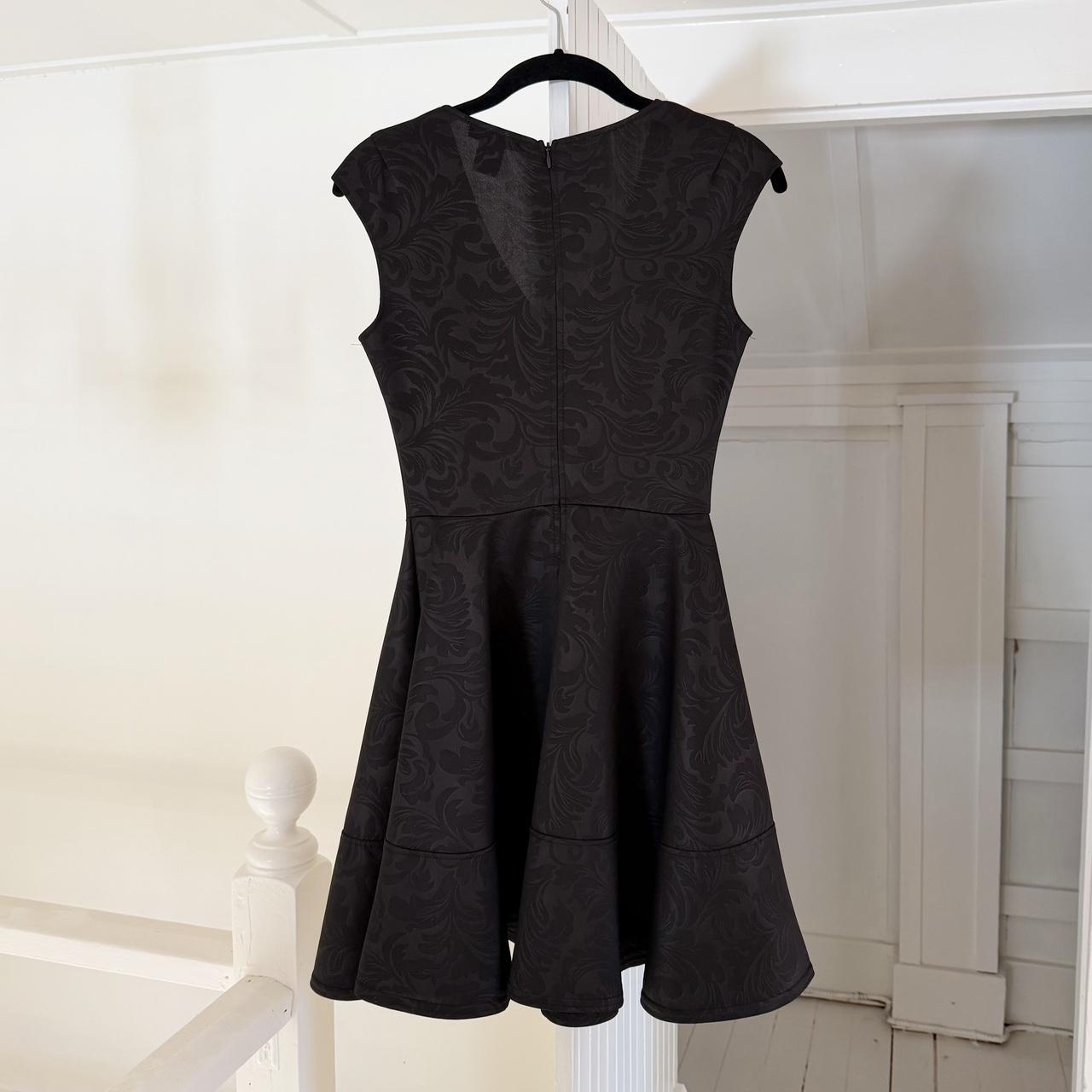 Aqua Paisley Jacquard Flared Peplum Mini Dress Size S