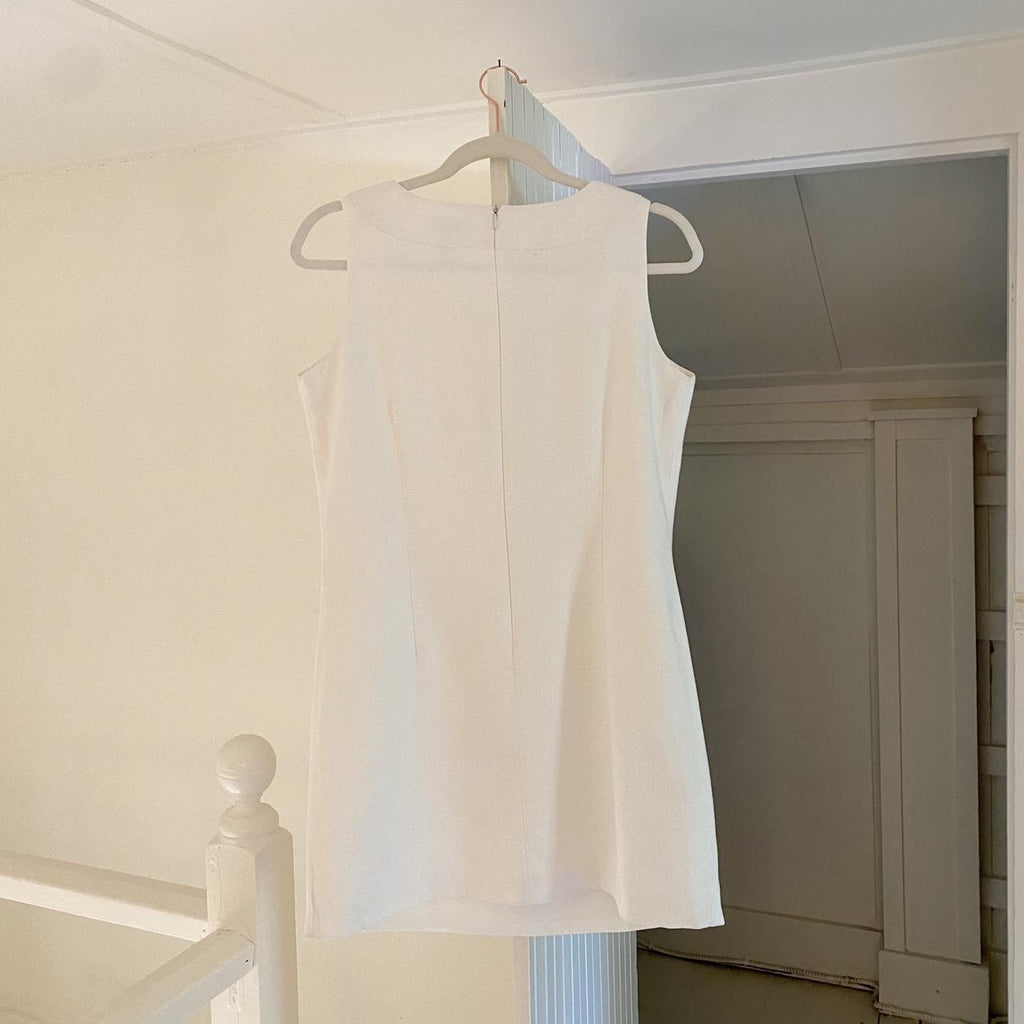 Richard Malcolm Vintage 90s Linen Mini Sheath Dress Size 8P