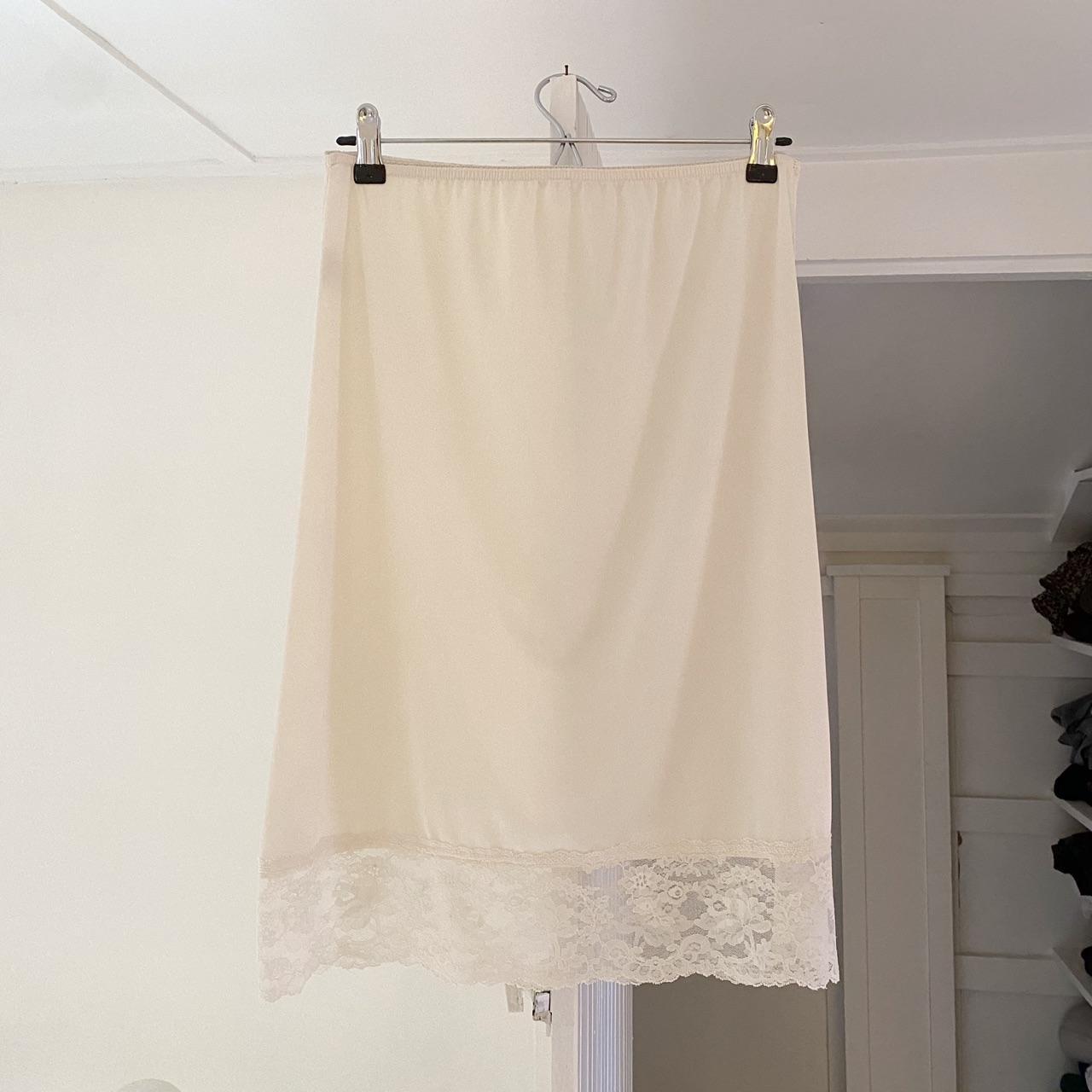 Vintage Lace Trim Slip Skirt Size M