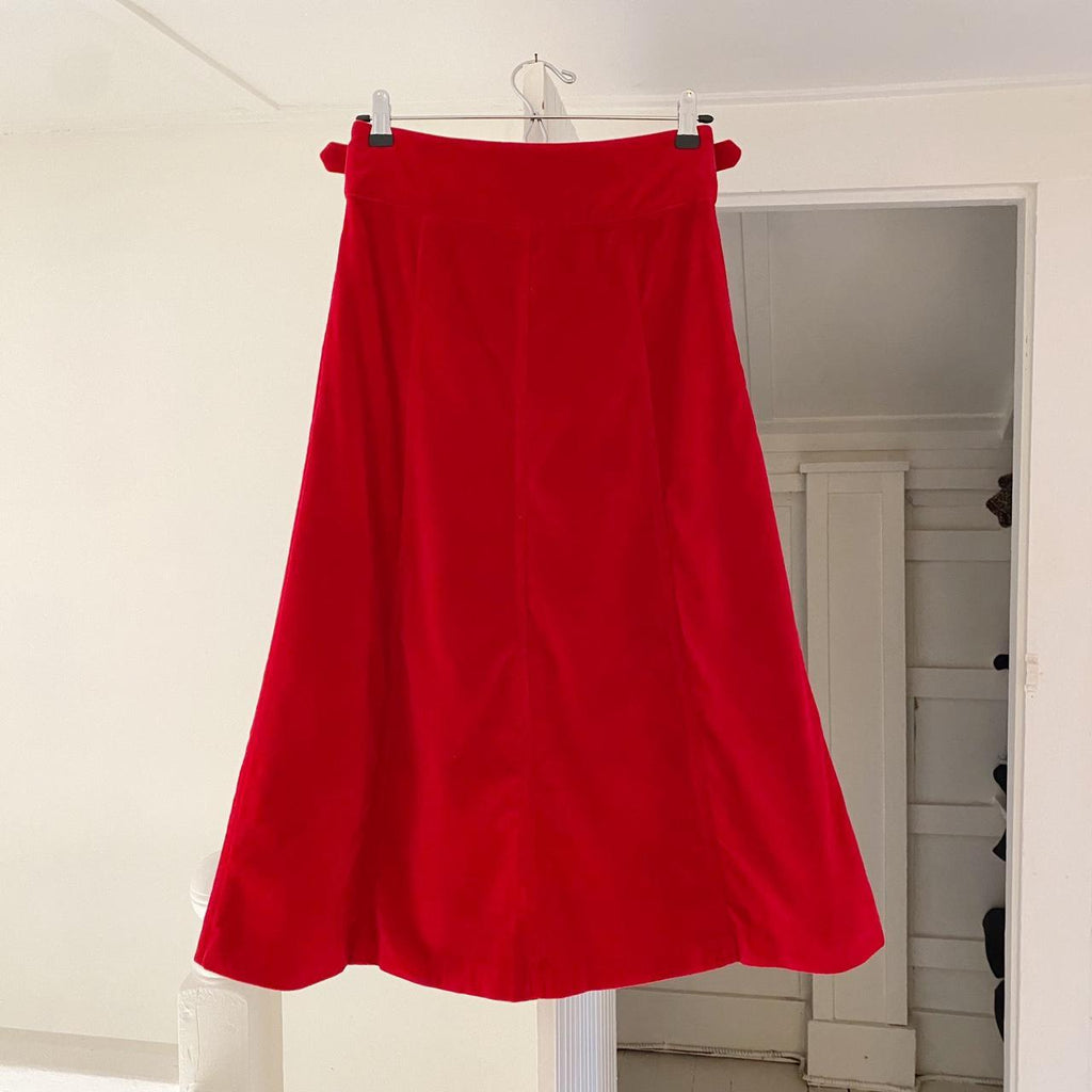 Rachel Antonoff / Anthropologie Regal Velvet Buckle Waist Midi Skirt Size 2