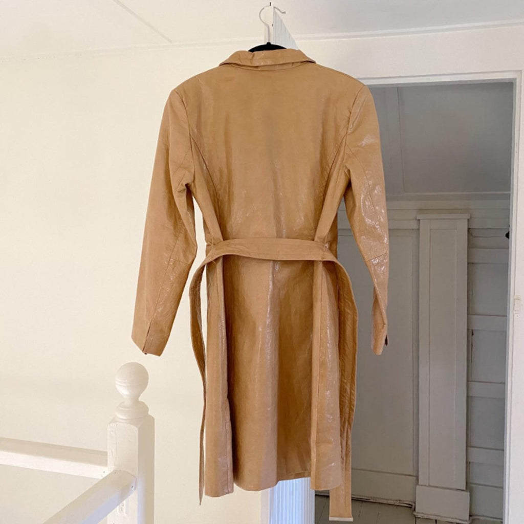Express Vintage Y2K Leather Trench Coat Size 1/2