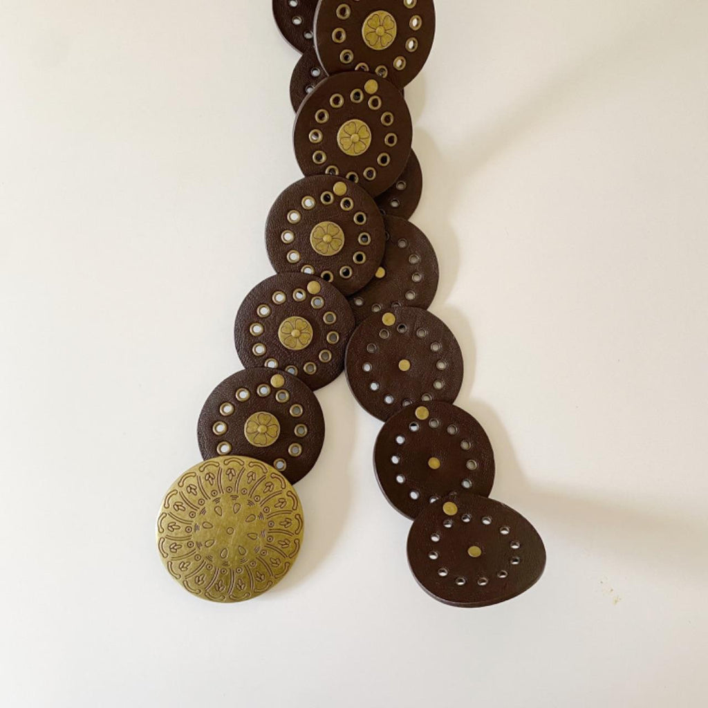 Leather Low Rise Wide Grommet Belt One Size