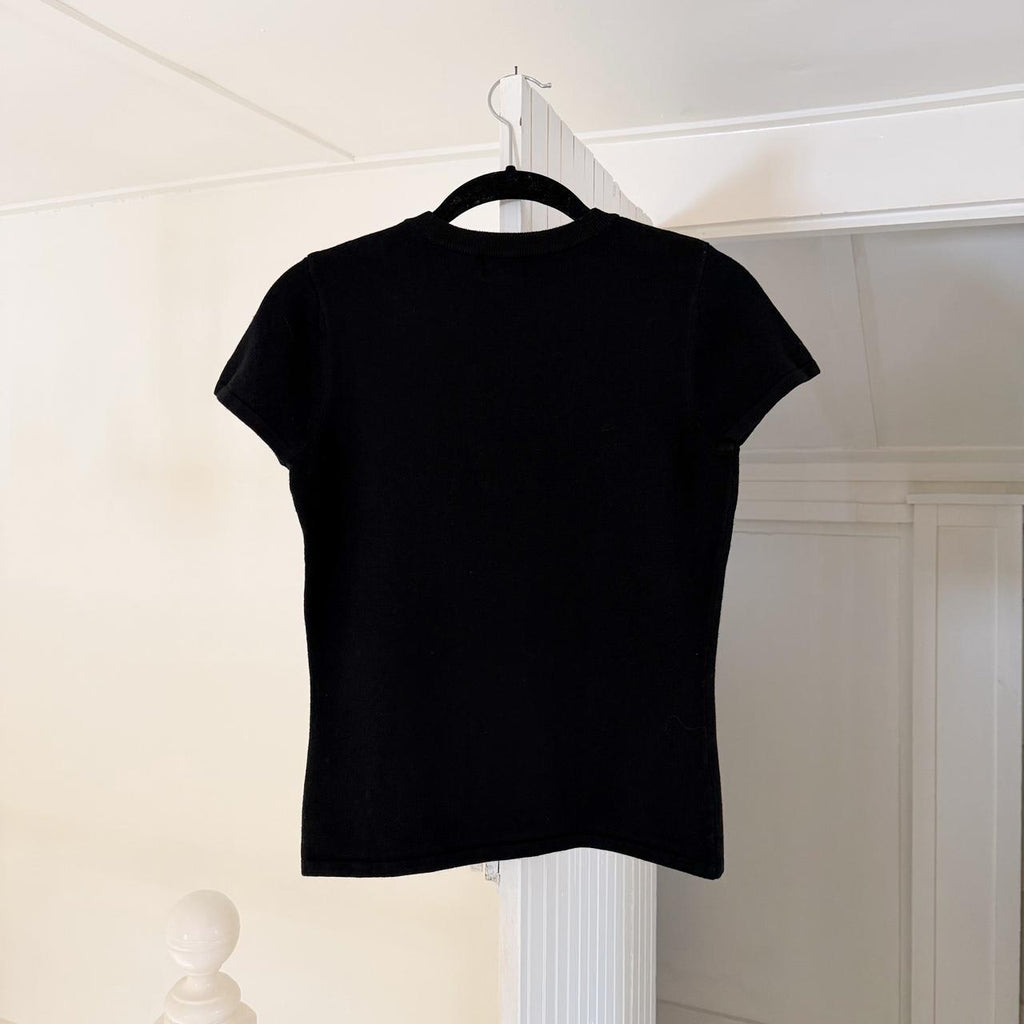 INC International Concepts Vintage Y2K Knit Split Neck Top Size S