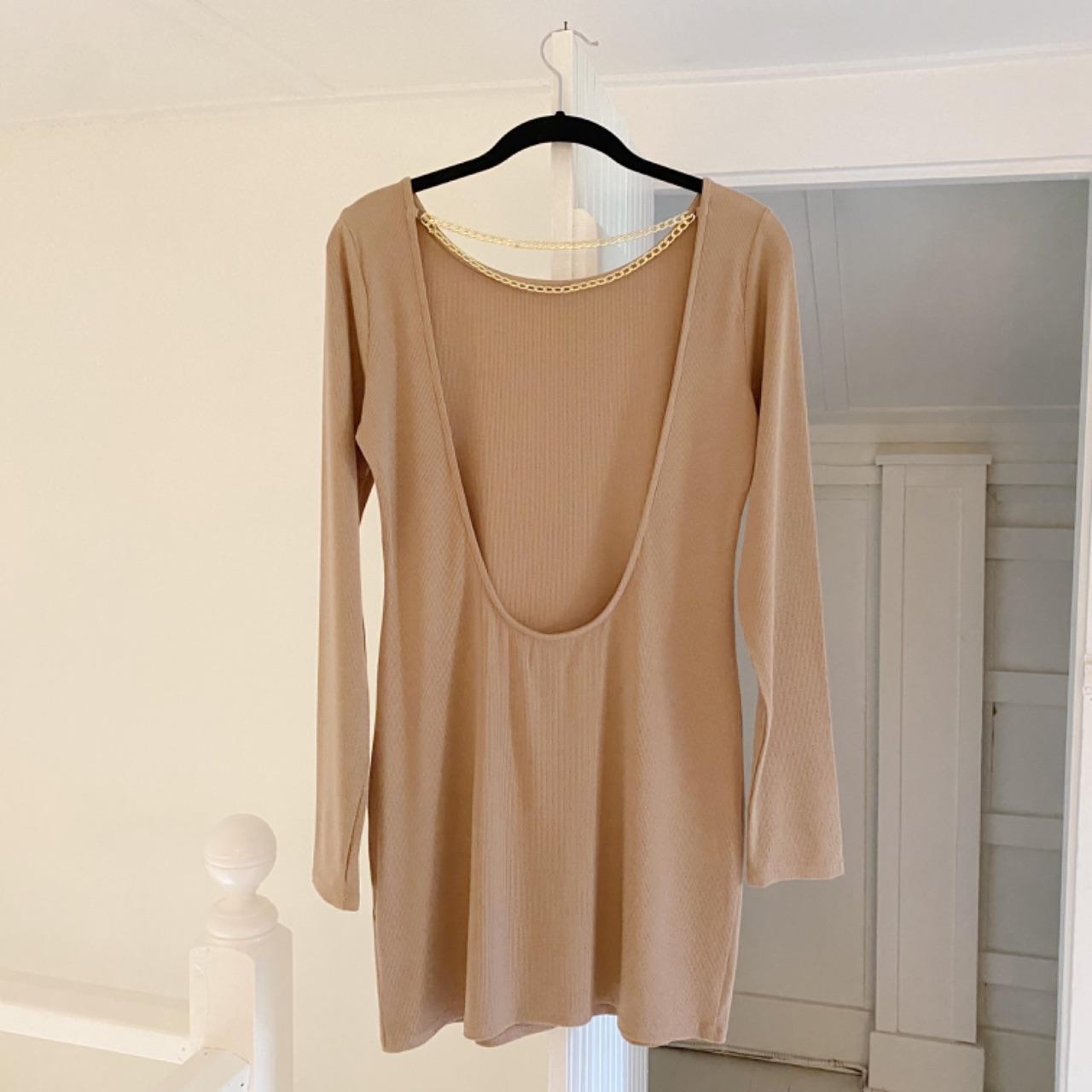 Lovers + Friends Chloe Backless Mini Dress in Cocoa Brown NWOT Size S